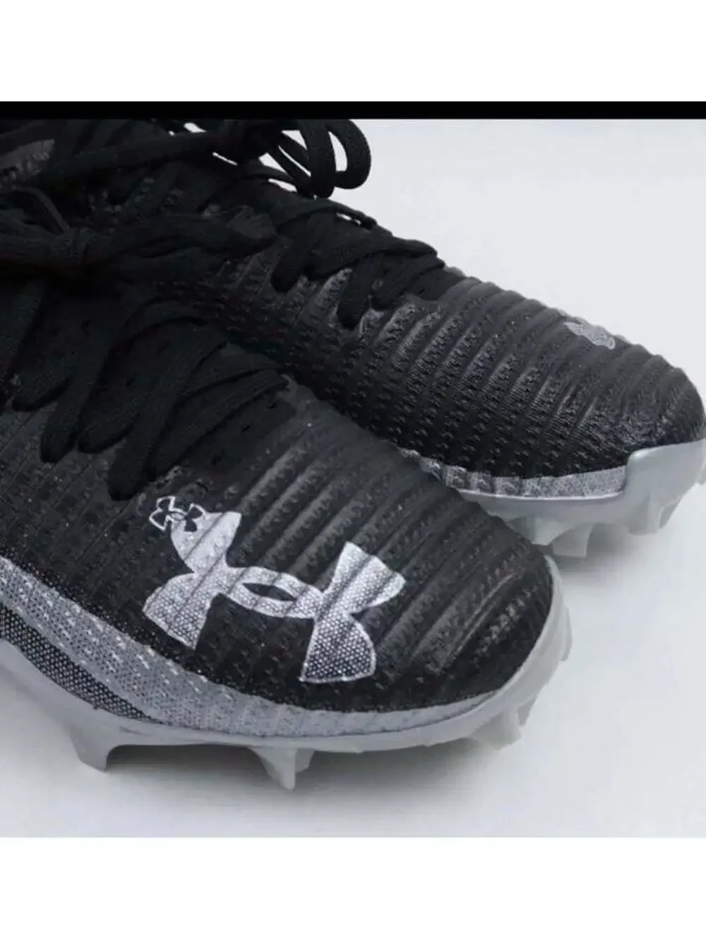 New elite football Under Armour Blur Pro Cleats Black/Silver Size 10.5